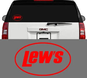 Lew's Fishing Reels & Rods Outdoor Sports Vinyl Decal Sticker Red - Picture 1 of 2