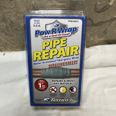 FERNCO Pow-R Patch FPW248CS Pipe Repair Wrap Kit, 48 In L X 2 In W, Gray