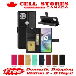 Leather Magnetic Card Slot Wallet Flip Case for Motorola Moto One 5G Ace 2021 - Picture 1 of 9
