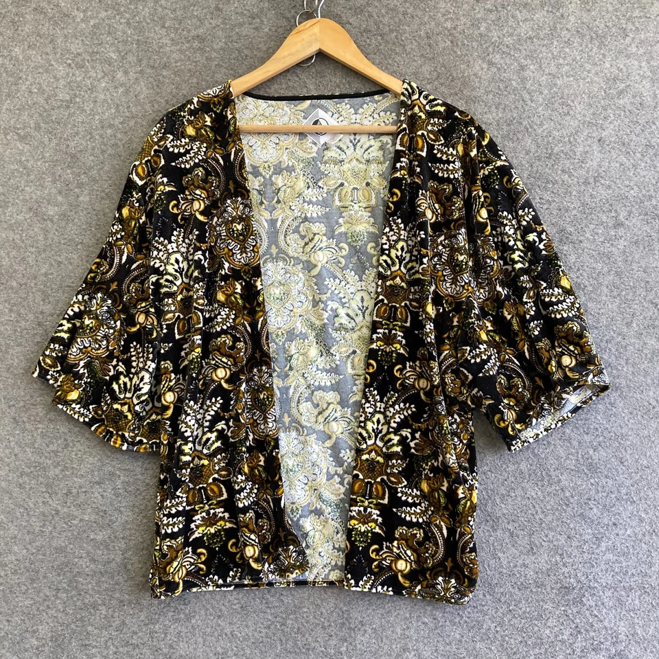 Volcom Jacket Top Womens 10 Velour Multicolour Open Front Kimono Duster 7816 - Image 1 of 4