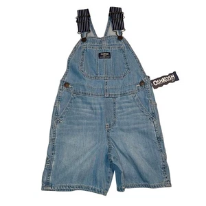 OshKosh B’gosh 4T Denim Overall Shorts NWT Classic Shortalls Vestbak - Picture 1 of 13