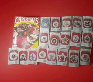  18 Christmas Ornamnt CrossStitch Pattern Cards + Year-Round Needlework Magazine - Picture 1 of 15