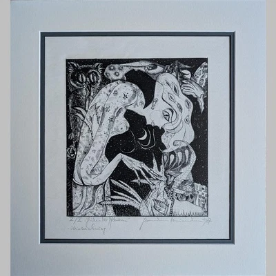 Hermann Naumann Hüterin der Pflanzen handsigniert Expressionismus - Bild 1 von 2