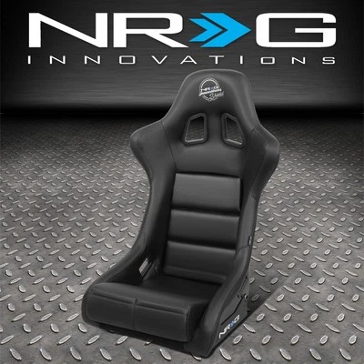 NRG Innovations Waterproof Black Vinyl Fixed Back Bucket Racing Seat Medium - Image 1 of 4