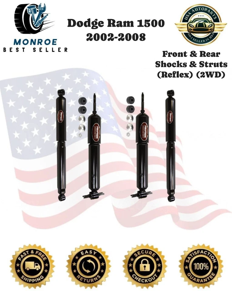 Monroe Reflex Front & Rear Shocks & Struts For Dodge Ram 1500 2002-2008 - Image 1 of 4