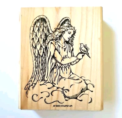 ¡ÁNGEL PACÍFICO Stampin' Up! Sello de goma pájaro celestial nubes religiosas d777 Foto 1 de 4