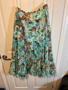 Jones New York Sport Floral Tiered Midi Skirt, Sz. 8 - Picture 1 of 3