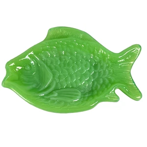 Vintage Martha Stewart by Mail Jadeite Fish Soap Trinket Dish - Picture 1 of 5
