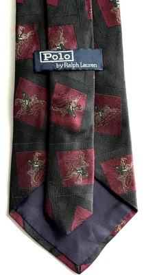 Corbata deportiva ecuestre Polo Ralph Lauren 100 % seda hecha a mano en EE. UU. De colección Foto 1 de 4