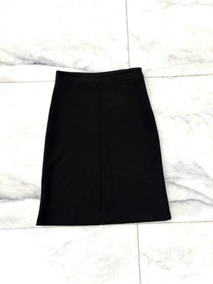 VTG Banana Republic Skirt Black Wool Blend Straight Flare Women 4 Office Career - Image 1 of 4