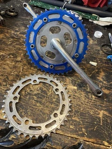De colección/Vieja Escuela Takagi Bielas BMX y Plato Cuello Tuf (44T) 170 Tange BB - Imagen 1 de 9