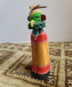 Vintage Hopi Papagei Kachina Puppe handgeschnitzt Holz bemalt Valerie Dewangyumptewa - Bild 1 von 16