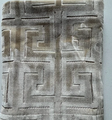 Brunschwig & Fils Macaire Velvet Pearl/Beige Designer Fabric Remnant 24"x24" - Image 1 of 4