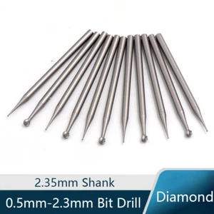 Brocas de bolas de acero macizo de vástago de 2,35 mm para talla de grabado 0,5 mm-2,3 mm - Imagen 1 de 6