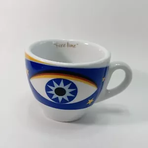 Sarica Free Time Modern Art Espresso Tea Cocoa Mug 10 oz Unique Eyes Multi-Color - Picture 1 of 12