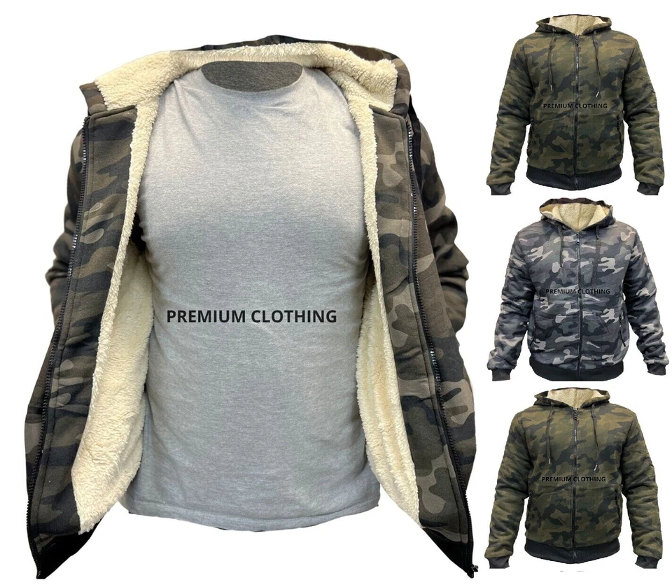 Chaquetas de piel con capucha térmica para hombre gruesas EXTRA cálidas  Foto 1 de 1