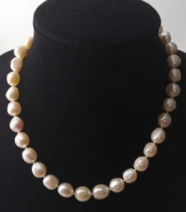 Genuine Baroque Pearl Cream Colored 8" Necklace - Picture 1 of 5