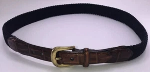 Brighton Cinturón Mujer Negro Tejido Con Extremos Cuero Mediano - Imagen 1 de 6