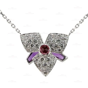 CARTIER Caresse d'Orchidees par Cartier Pink Tourmalin Amethyst White Necklace - Picture 1 of 5