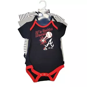 Baby Atlanta Braves Bodysuit MLB Infant 3pc Set - New with Tags - Picture 1 of 4
