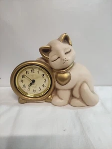 THUN Gatto con cuore ORO Orologio Da Tavolo Con Sveglia - Imagen 1 de 15