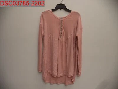 Snag, Sweet Romeo Plus Women's Blush Oversized Waffle Knit Henley Peasant Top 2X - Image 1 of 4