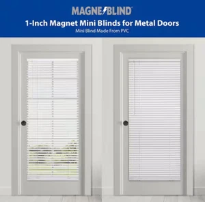 White Cordless Room Darkening Magnetic Mini Blinds - Picture 1 of 1