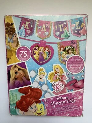 Kit de guirlanda de parede princesa Disney mais de 75 peças decoração de aglomerado NOVO - Imagem 1 de 2