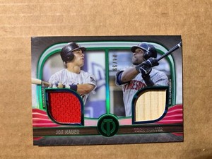JOE MAUER TORII HUNTER DR2-MH DUAL RELIC GREEN PARALLEL /99 2022 Topps Tribute 