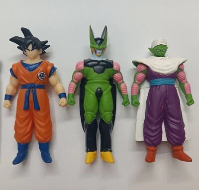 Lote 3 FIGURAS de acción de vinilo suave Bandai Dragon Ball Z piccolo goku cell 4" antiguas Foto 1 de 4