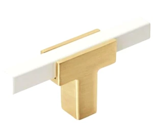 Amerock BP67BGLWHT, URBANITE 2-5/8"-Length Knob, Brushed Gold/White, Easy Instal - Picture 1 of 5