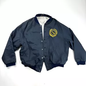 Giacca Coach Vintage City of Chicago Board of Education Navy XL Raso anni 80 - Foto 1 di 9