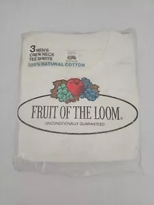 1978 Vintage Nos Fruit Of The Loom White Tee Shirts 3 Pack XXL Size 42-44 - Picture 1 of 4
