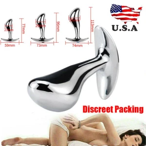 Metal Steel G-spot Anal Butt Plug Prostate Massager Probe Sex Toys for Men Women - Picture 1 of 11