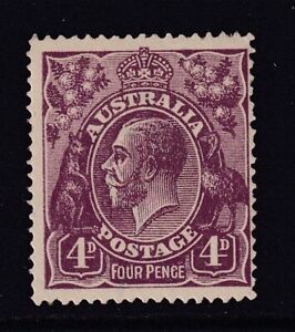 AUSTRALIA KGV.... 1914-24 single wmk.   4d violet  muh