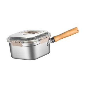 Mini pentola per friggitrice con coperchio, pentola a vapore da campeggio - Foto 1 di 6