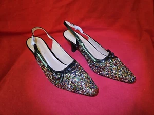 Whittall & Shon Slingback Heels Ultimate Bling! Size 12 New Never Worn! - Picture 1 of 7
