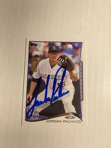 Colorado Rockies JORDAN PACHECO Signed Card - Picture 1 of 1