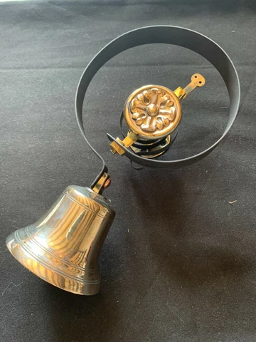 One Reclaimed Antique Brass & Steel Restored Victorian Servant Bell (BTS335) Cover