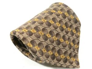 Robert Talbott 100% Silk Necktie Gray and Gold Geometric Tie 58'' x 4''