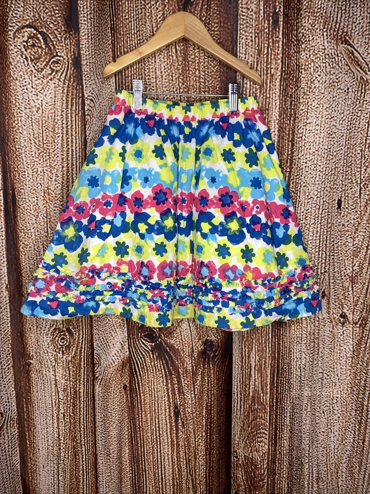 L.L. Bean девочки цветочный юбка размер 12 эластичный пояс хлопок с подкладкой - Изображение 1 из 3