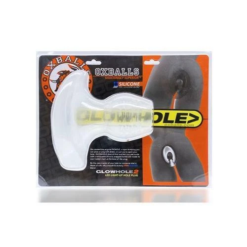 Oxballs Glowhole-2 Buttplug with LED Insert Large Clear Frost - Image 1 of 1