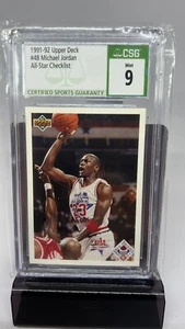 1991-92 mazzo superiore #48 Michael Jordan CSG 9 in perfette condizioni - lista di controllo stella basket - Foto 1 di 2