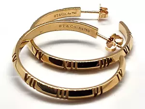 Tiffany & Co. 18KT Gelbgold Atlas X Reifen Ohrringe - große Version - Bild 1 von 8
