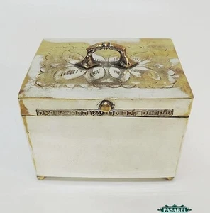 Stupenda scatola vintage Ethrog Etrog placcata argento Israele anni 50 Judaica - Foto 1 di 5