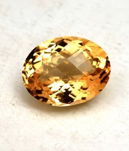 20.15 Ct Natural Orange Yellow Citrine Certified Oval Cut Loose Gemstone Brazil - Picture 1 of 5