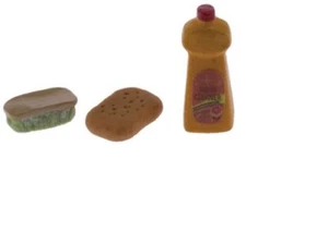 Dollhouse Miniatures 1:12 Scale Soap, Sponge, and Scrub Brush, 3/Pk #IM65405 - Picture 1 of 1