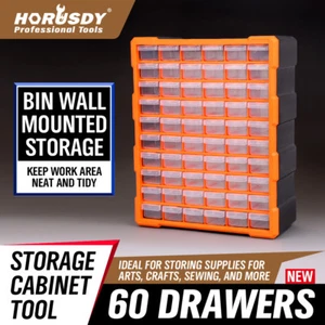 60-300 Drawers Storage Cabinet Tool Box Parts Organiser Bin Chest With Divider - Picture 1 of 13