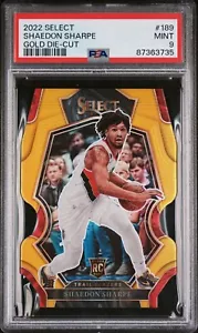 2022 Select Shaedon Sharpe Gold Rookie /10 Die Cut PSA 9 - Picture 1 of 2