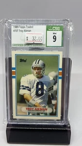 1989 Topps Traded #70T Troy Aikman CSG 9 MINT FOOTBALL - Picture 1 of 2